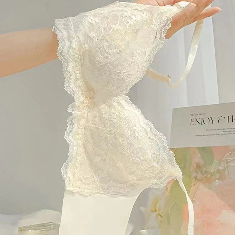 Underwear For Women In Summer, Thin, Large Breasts, Small Breasts, Gathered Summer, Thin, Breathable, Wire-free Sexy Lace Bra