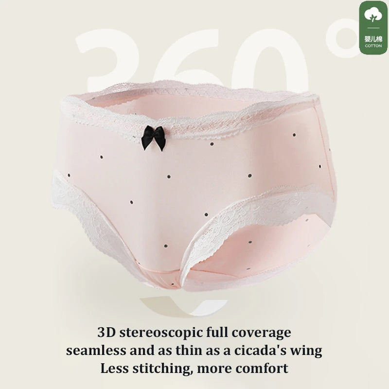 5PCS/Lot Lace Floral Underwear Women Sexy Ice Silk Perspective Panties Female Low Waist Breathable Briefs Soft Stretchy Lingerie