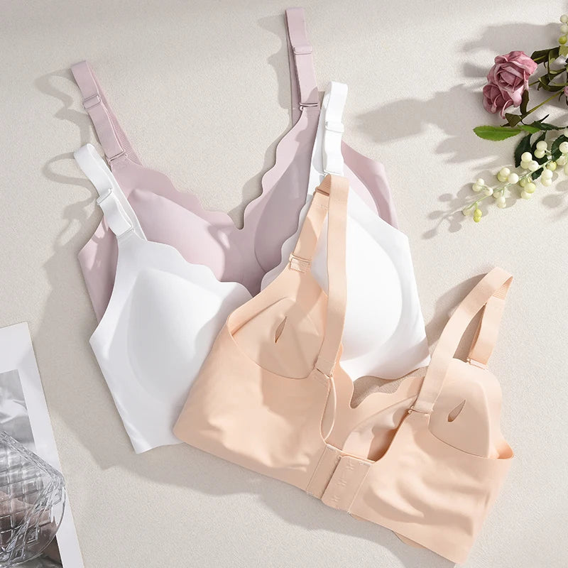 1Pc Sexy Women's Push Up Soft Bra Removable Padded Non Wired Bra Comfort Seamless Full Coverage Everyday Bra Underwear For Women