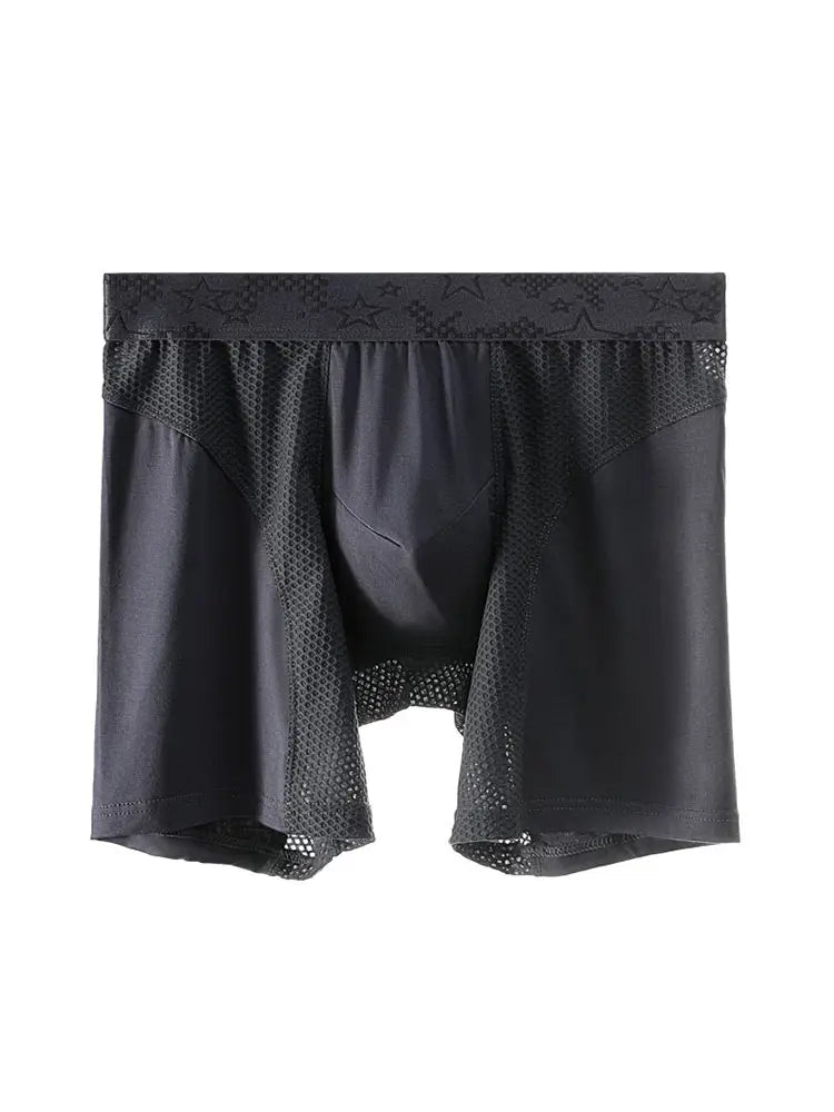 Extra Long Sports Underwear Men's Boxer Briefs Anti-Wear Leg Running Large Size Breathable Training Boxer Briefs