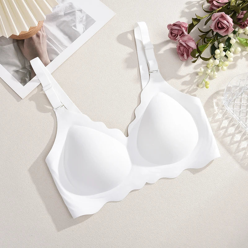 1Pc Sexy Women's Push Up Soft Bra Removable Padded Non Wired Bra Comfort Seamless Full Coverage Everyday Bra Underwear For Women