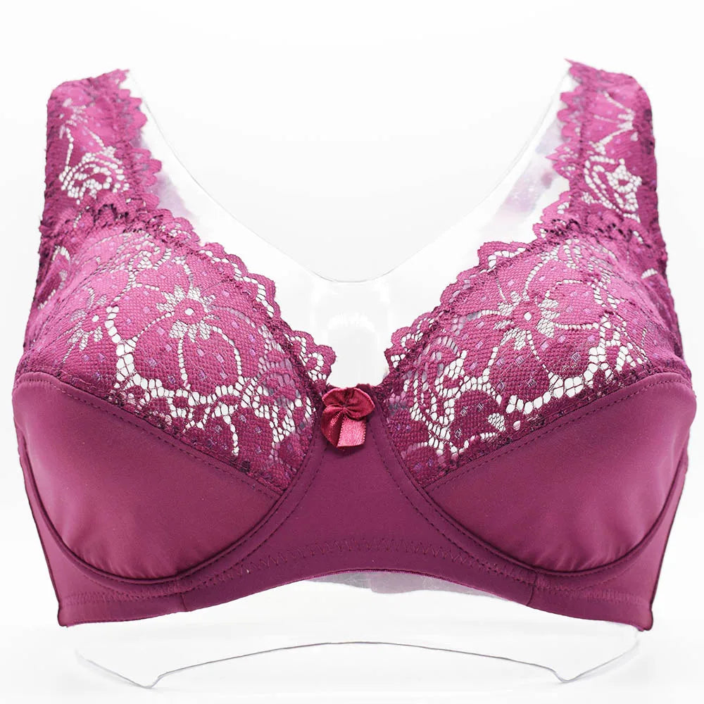 Sexy New Hot Gorgeous Embroidery Floral Lace Brassiere Plunge Lingerie Women's Underwear Big Size Bra B C D DD E F Cup Bh