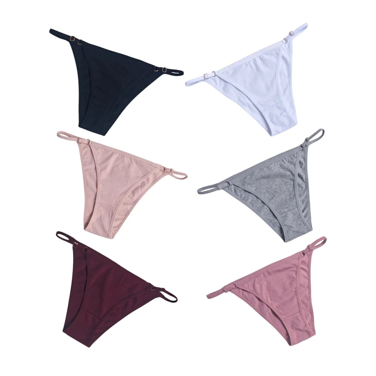 6Pcs/Set Cotton Underpants Women Sexy Briefs Low Waist Bikini Underwear Female Solid Color Panties S-XL Lingerie