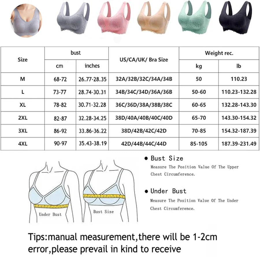 Secret Dig Women No Steel Ring Bar Push Up Lace Bustier Bra Thin Comfortable Breathable Underwear Intimates Removable Padding