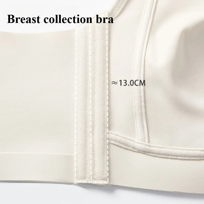 White Full Cup Minimizer Bra Seamless Side Control Anti-Sag Summer Ultra Thin Strapless Sport Everyday Bra for Women