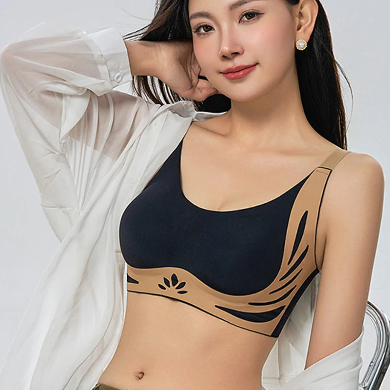 Sexy women's bras without underwire, seamless underwear, beautiful back, gathering, anti-sagging, detachable breast pads