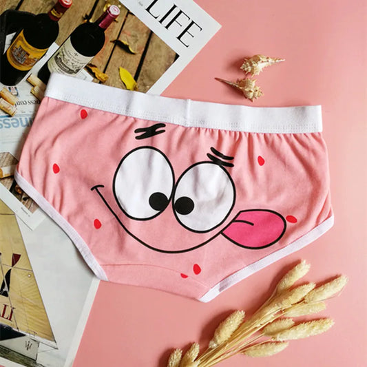 Funny Pink Cute Cartoon Briefs Girls Panties Premium Cotton Underpant Funny Sexy Print Cotton Underwear for Women Women