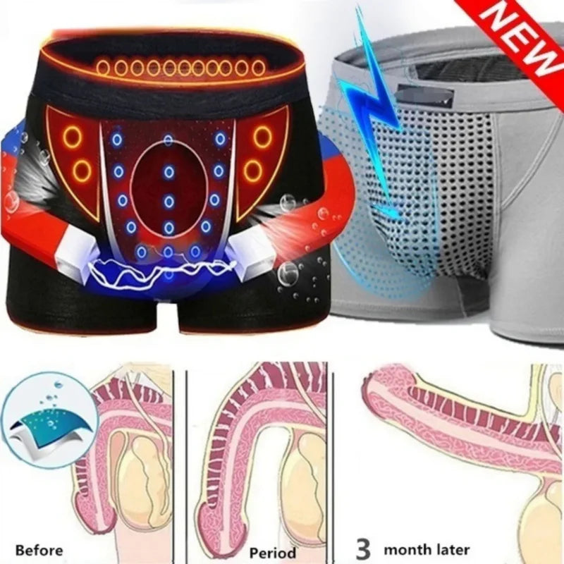 22 Magnets Magnetic Therapy Underwear for Men Pain Relief Boxer Briefs Brazilian Fit Health Underwear (L-6XL)