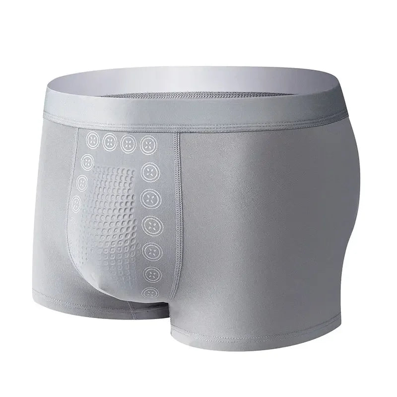 Men's Boxer Shorts 3A Graphene Antibacterial Ice Silk U-shaped Raised Bag Underwear Massage Particle Breathable Underwear