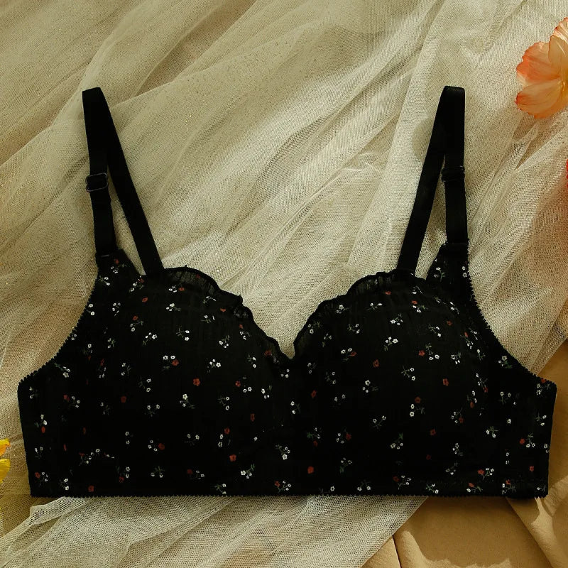 Japanese Sweet Cute Underwear Women Comfortable Small Breasts Gather Student Girls Thin Bra