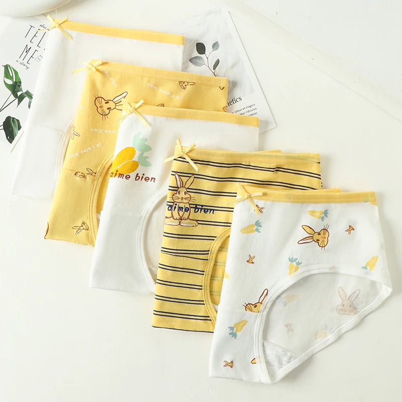 5Pcs/Set Women's Cotton Panties Cute Print Underwear Soft Girls Briefs Sexy Underpants Low Waist Female Breathable Lingerie