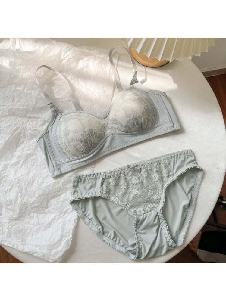 Sweet Japanese Bralette Set for Small Bust Wireless Comfort Bra Lightweight Cups Breathable Teen Lingerie Set AU Sizes MOYISU AB