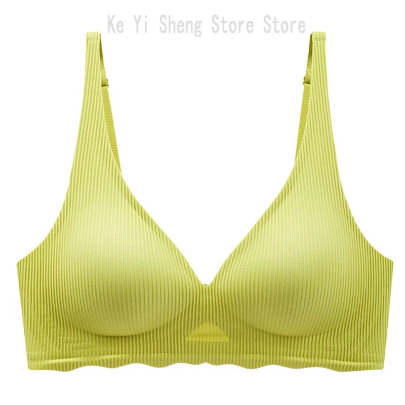 Women's seamless underwear, women's bras without steel rings, small breasts, sexy deep V, beautiful back bras