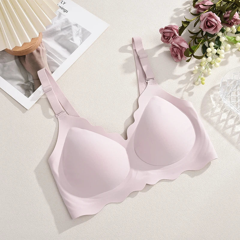 1Pc Sexy Women's Push Up Soft Bra Removable Padded Non Wired Bra Comfort Seamless Full Coverage Everyday Bra Underwear For Women