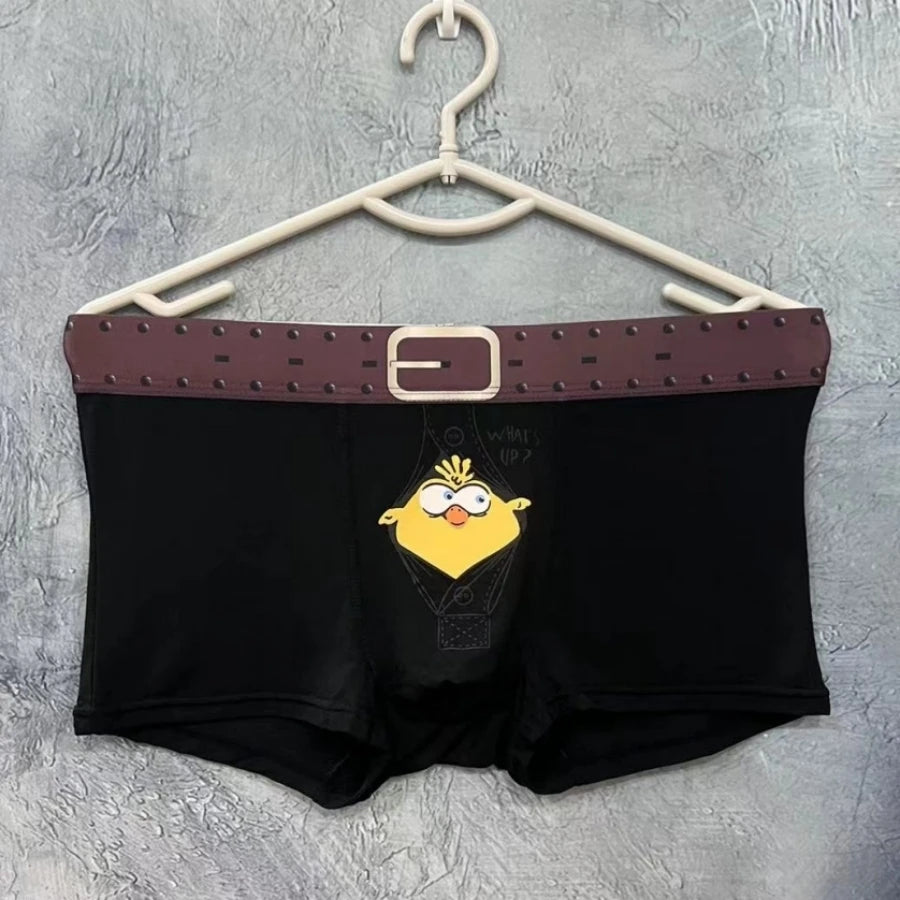 Fashion Mens Underwear Novelty Cartoon Modal Men Underpants Funny Bird Men's Boxer Briefs Breathable Soft Print Boxers Man