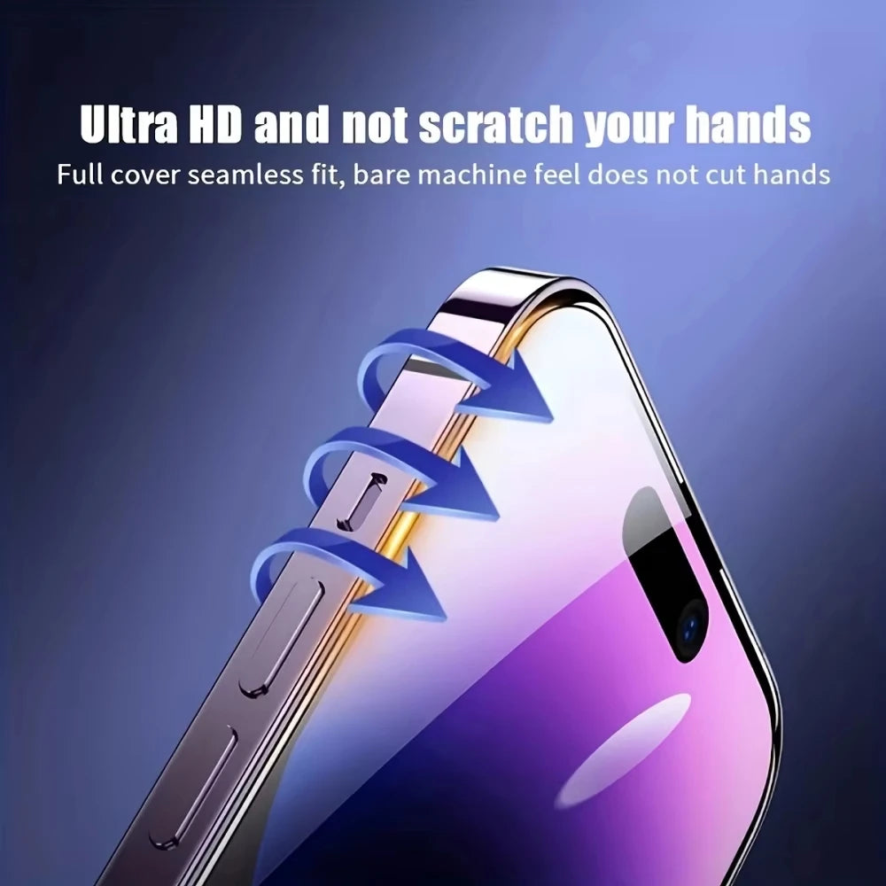 1-2PCS Easy Install HD Screen Protector For iPhone 17 16 13 Pro Max 11 15 14 16e 12 Mini XR X Xs 7 8 Plus Air Tempered Glass