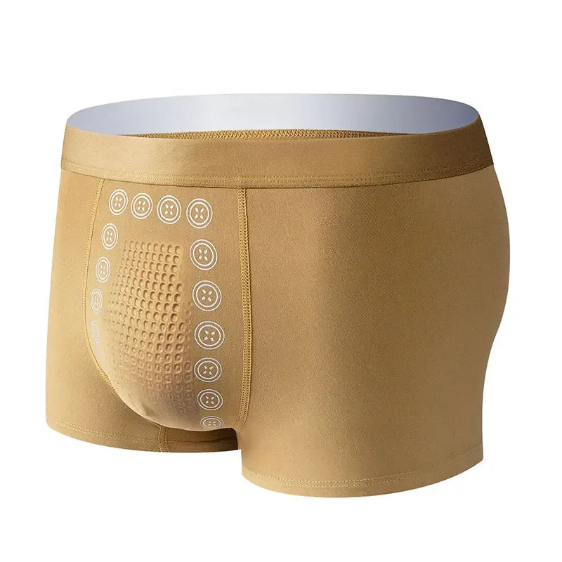Men's Boxer Shorts 3A Graphene Antibacterial Ice Silk U-shaped Raised Bag Underwear Massage Particle Breathable Underwear