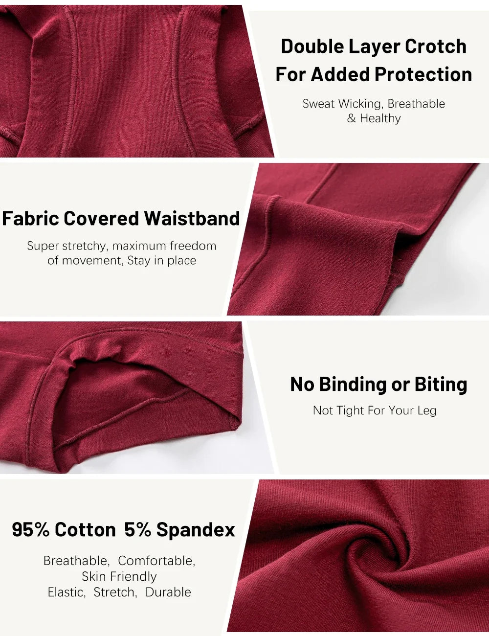 Molasus Women Cotton Boy Shorts Seamless Comfortable Ladies High Waist Panties Full Coverage Stretch Underwear 5pc/Set Plus Size