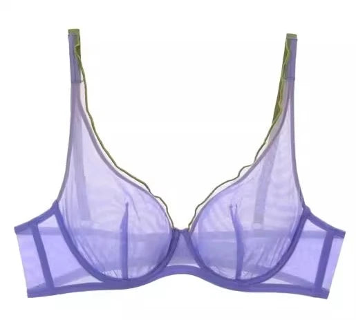 Elegant French Design Minimizer Bra Fashion Triangle Cups Structural Support Mesh Lingerie Set 32-40 MOYISU Sexy Panty Tushy Set