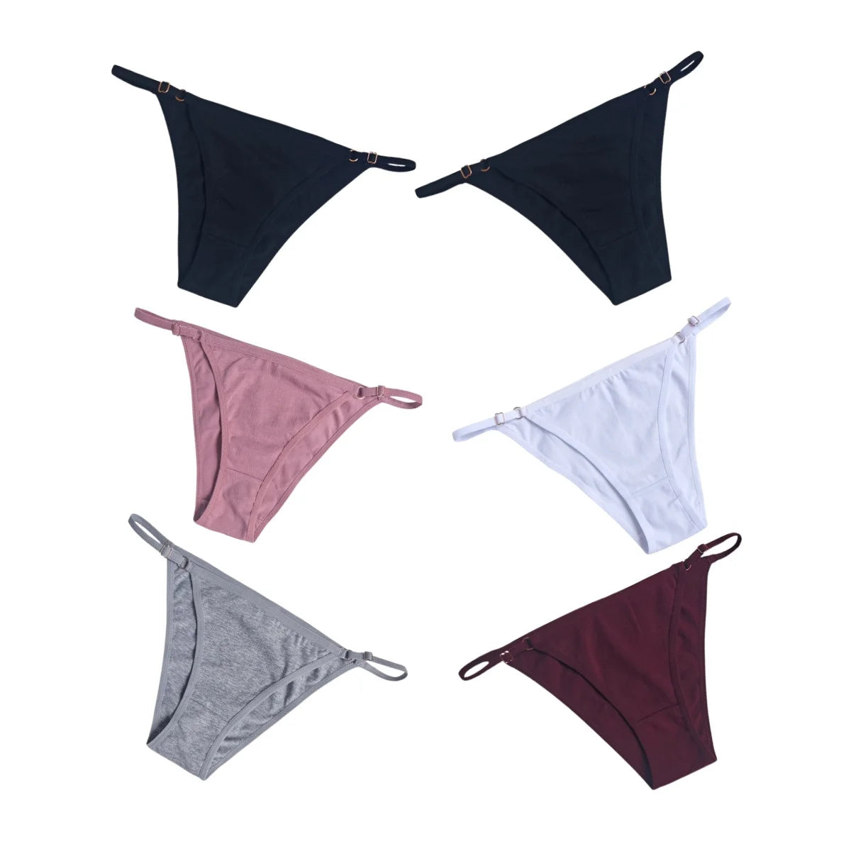 6Pcs/Set Cotton Underpants Women Sexy Briefs Low Waist Bikini Underwear Female Solid Color Panties S-XL Lingerie