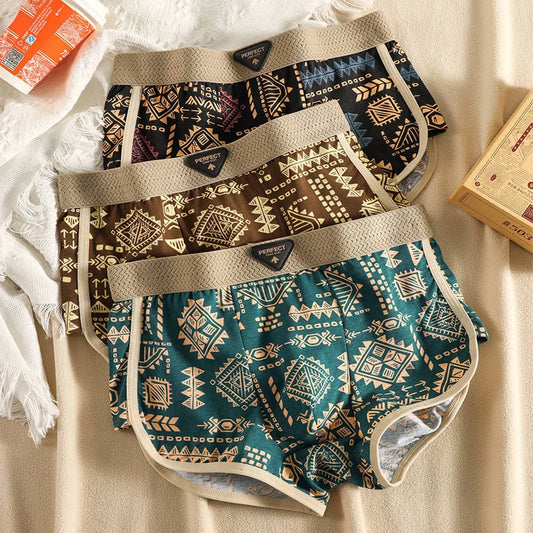 Brand Print 3pcs Underwear Men Boxer Hot Cotton Man Penis New Mens Boxers Cuecas Masculinas Size M-3XL