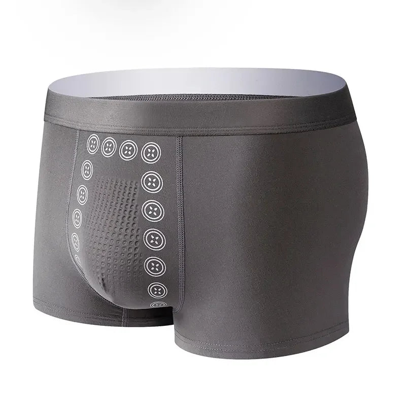 Men's Boxer Shorts 3A Graphene Antibacterial Ice Silk U-shaped Raised Bag Underwear Massage Particle Breathable Underwear