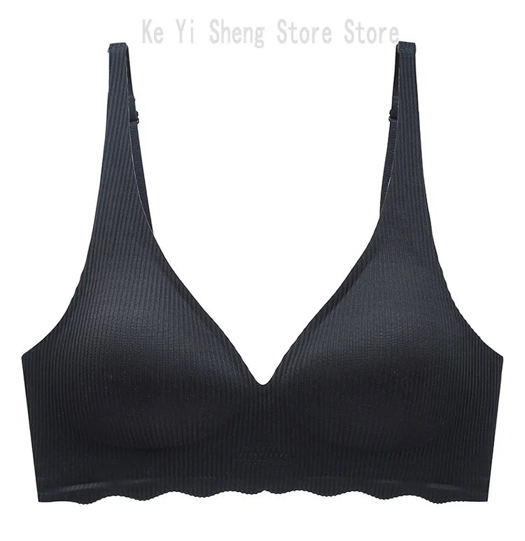 Women's seamless underwear, women's bras without steel rings, small breasts, sexy deep V, beautiful back bras