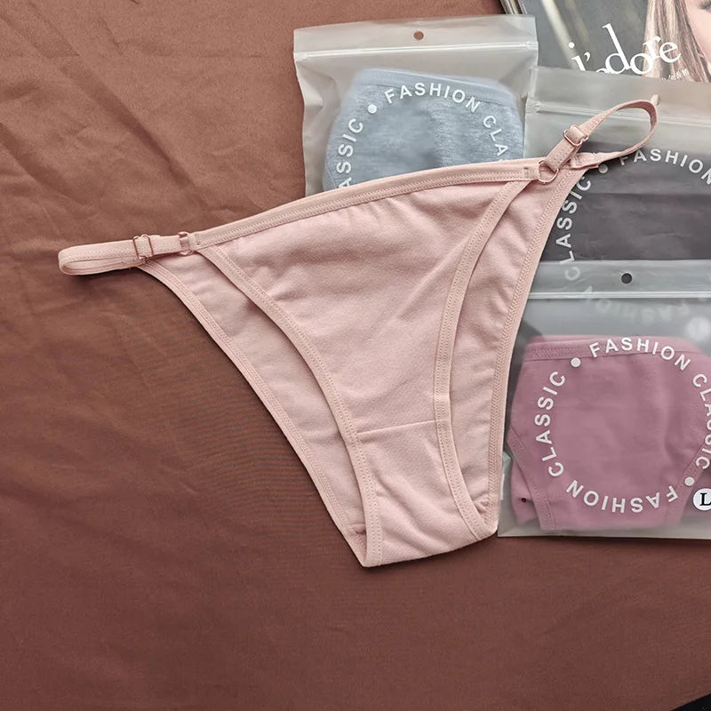 6Pcs/Set Cotton Underpants Women Sexy Briefs Low Waist Bikini Underwear Female Solid Color Panties S-XL Lingerie