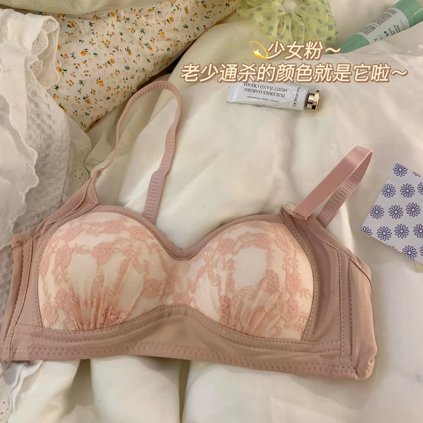 Sweet Japanese Bralette Set for Small Bust Wireless Comfort Bra Lightweight Cups Breathable Teen Lingerie Set AU Sizes MOYISU AB