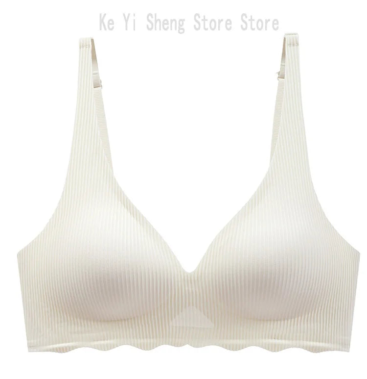 Women's seamless underwear, women's bras without steel rings, small breasts, sexy deep V, beautiful back bras