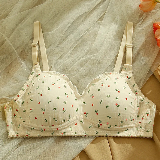 Japanese Sweet Cute Underwear Women Comfortable Small Breasts Gather Student Girls Thin Bra