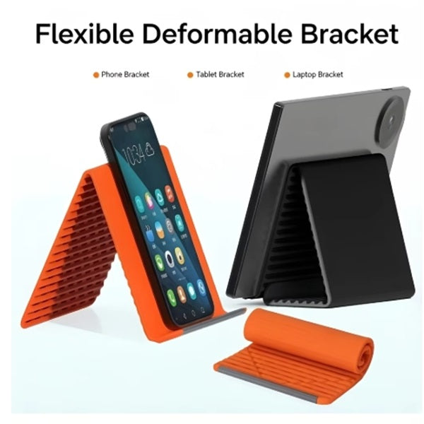 Buyuhui Flexible Foldable Silicone Phone Holder Portable Adjustable Multi-Angle Desktop Stand For iPhone iPad Laptop Tablet Home Office