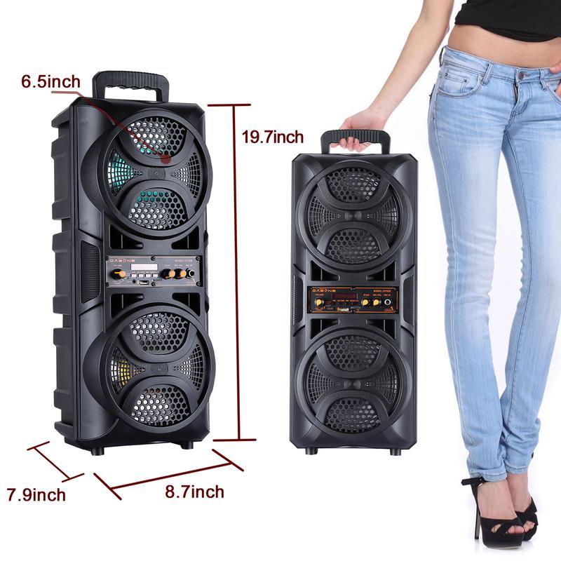 Bluetooth Speaker Loud Wireless with Microphones, Portable PA System Large Party Speaker with Lights, Karaoke Machine for Adults/Kids, Support Remote, FM, TWS, AUX, USB for Garden Home Outdoor