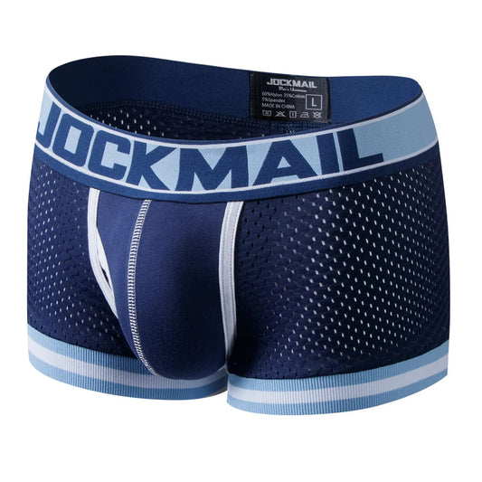 Mens Underwear Boxer Breathable Mesh Boxer Brief Male Underpants Sexy Panties Mens Bodysuit Trunks PantQuick Dry Sports Fitness