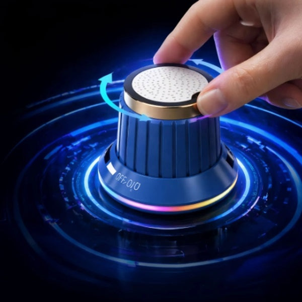 Buyuhui Bluetooth Speaker Wireless Magnetic Knob Speakers TWS Mini Audio Player With Colorful LED Light Stereo Surround Sound