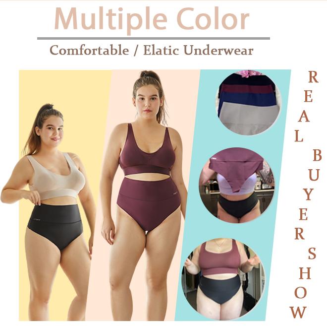 FINETOO Women High Waist Seamless Thongs Tummy Control Underwear Soft Stretchy Bikini Panties No show T-back S-3XL Comfy Womenswear 4pcs Springtok