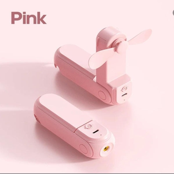 Buyuhui Fan 2200mAh USB Rechargeable 3 Speed Mini Handheld Foldable Fan Hand Held Small Pocket Travel Fan with Handy Power Bank