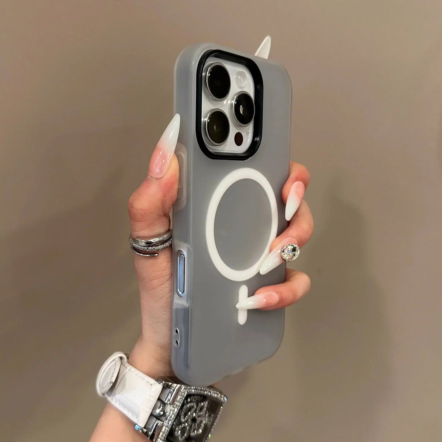Candy Color 2 IN 1 For Magsafe Phone Case For iPhone 17 16 15 14 13 12 11 Pro Max Magnet Wireless Charger Matte Soft Cover Fund