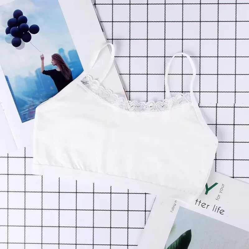 4PC Teen Bra Girl Vest Cotton Spandex Big Girl's Sport 8-14 Years Adolescente Kids Underwear