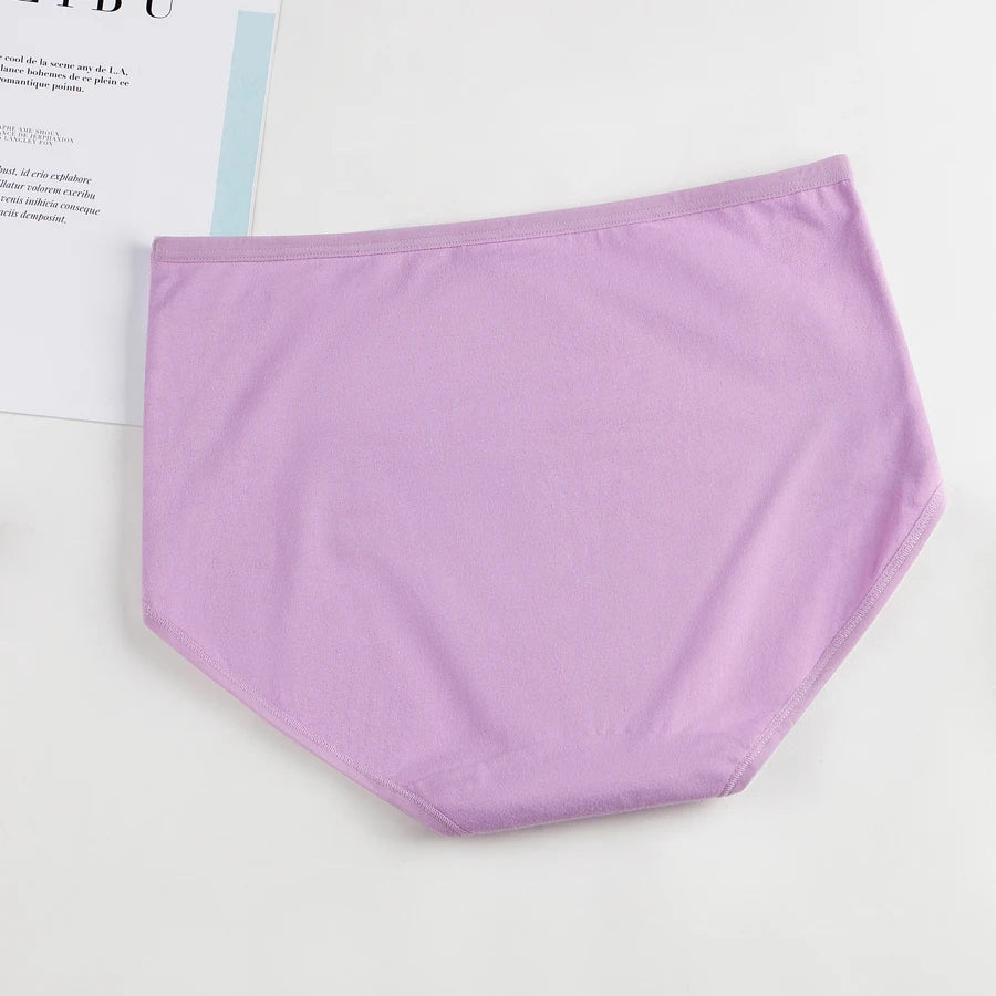 3Pcs/Lot High Waist Panties for Women Cotton Plus Size Underwear Female Print Flower Briefs Ladies Shapers Soft Sexy Lingeries