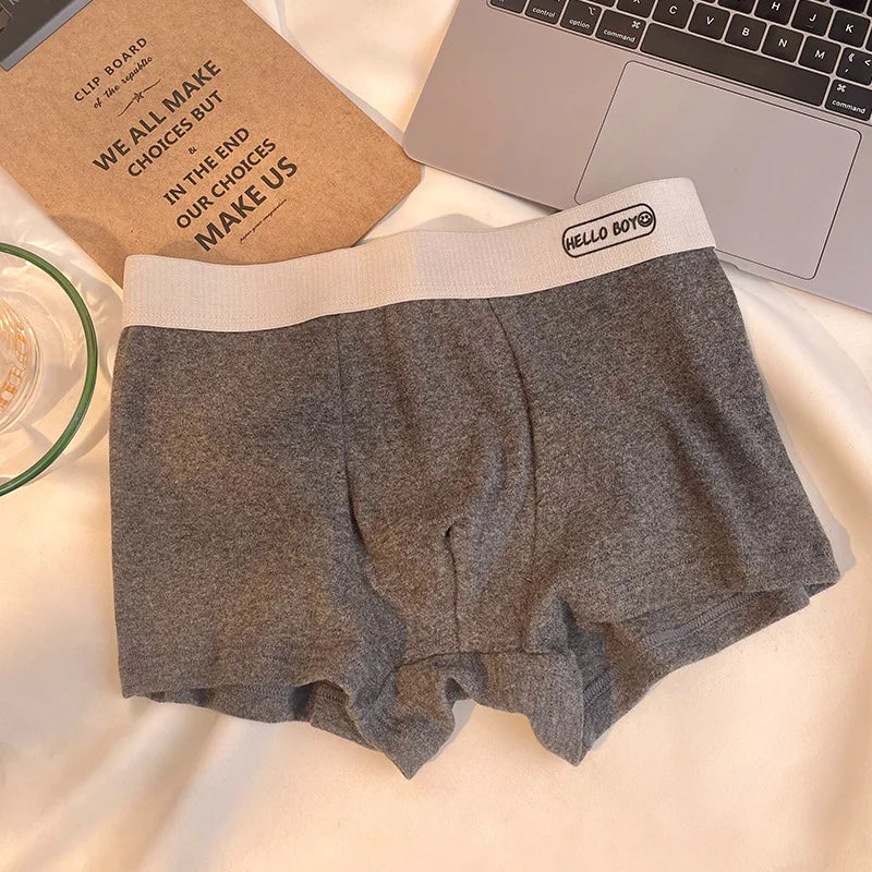 Cotton men's underwear, men's boxers, jacquard, high-grade, breathable, comfortable, mid-rise, boys, youth, boxers, shorts, toe
