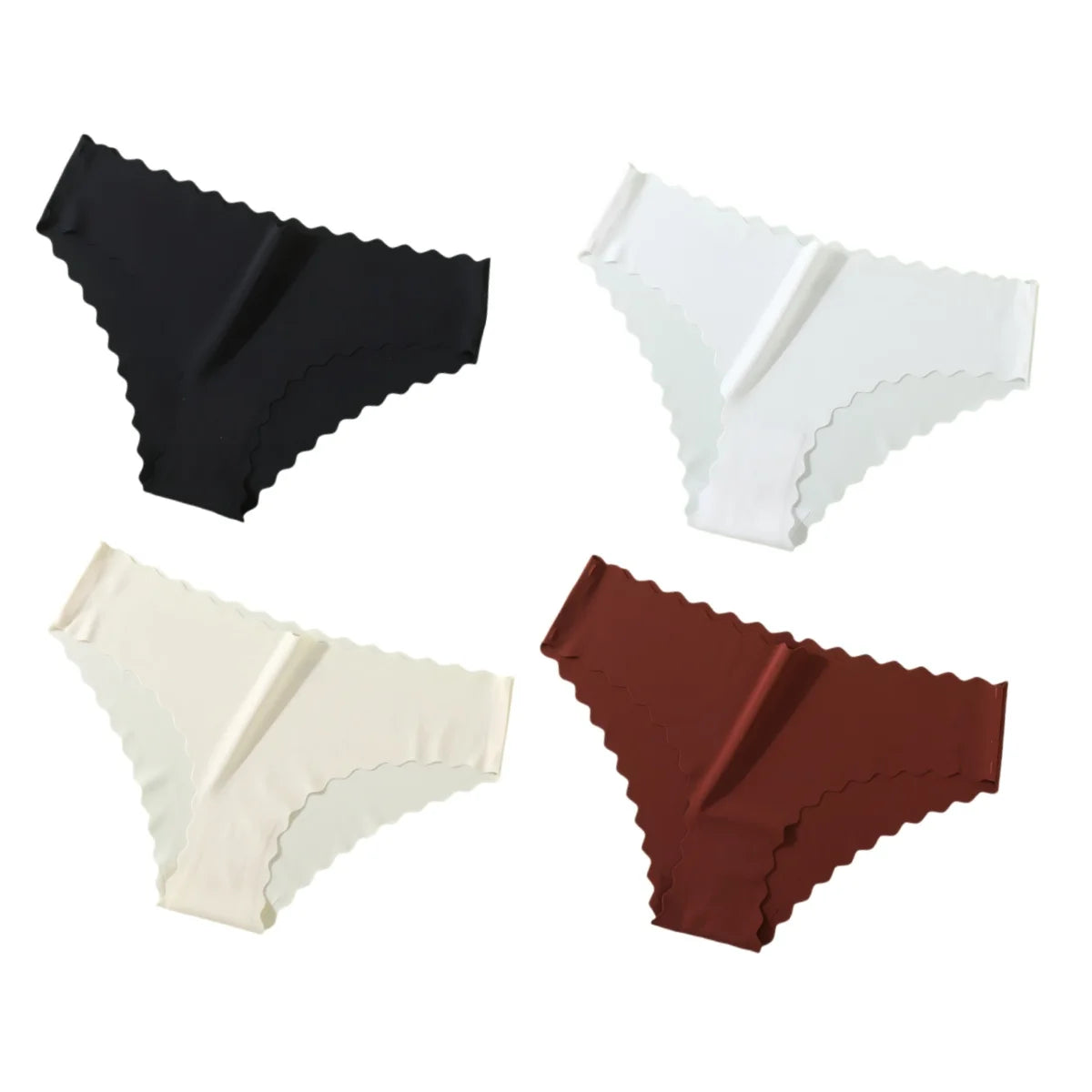 4Pcs/Set Panties Women Seamless Low Rise Briefs Female Underpants Invisible Underwear Glossy Bottoms Panties Sexy Lingerie XS-XL