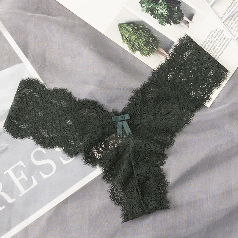 CINOON European and American Sexy Lace Lingerie Low-Waist G-String Thong Panties Temptation Breathable Intimates Underwear