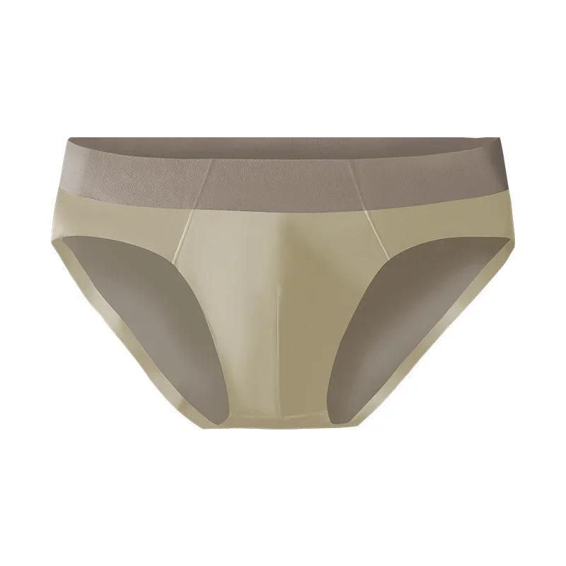 Men's ice silk seamless underwear men breathable briefs summer thin boys sports low waist short shorts head