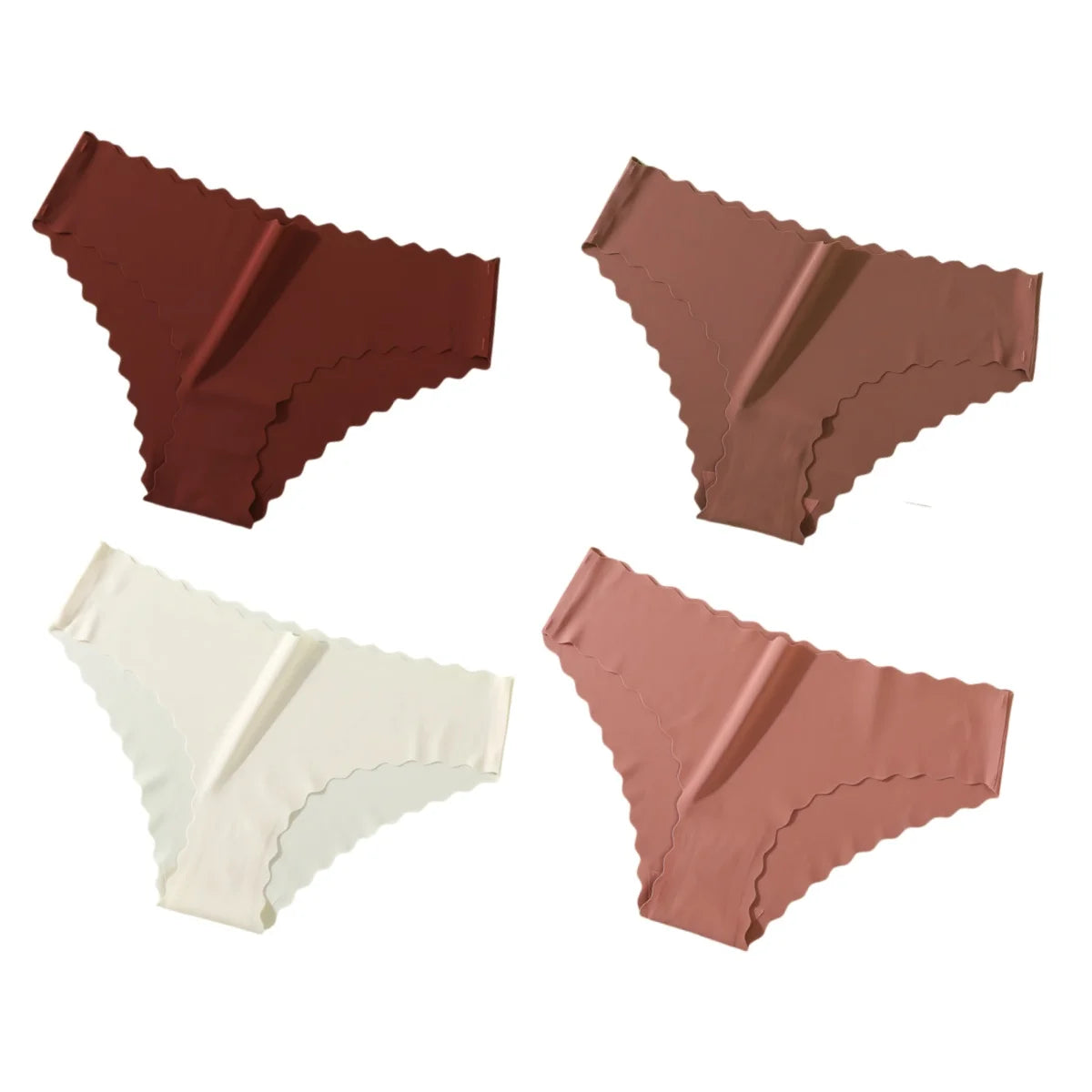 4Pcs/Set Panties Women Seamless Low Rise Briefs Female Underpants Invisible Underwear Glossy Bottoms Panties Sexy Lingerie XS-XL