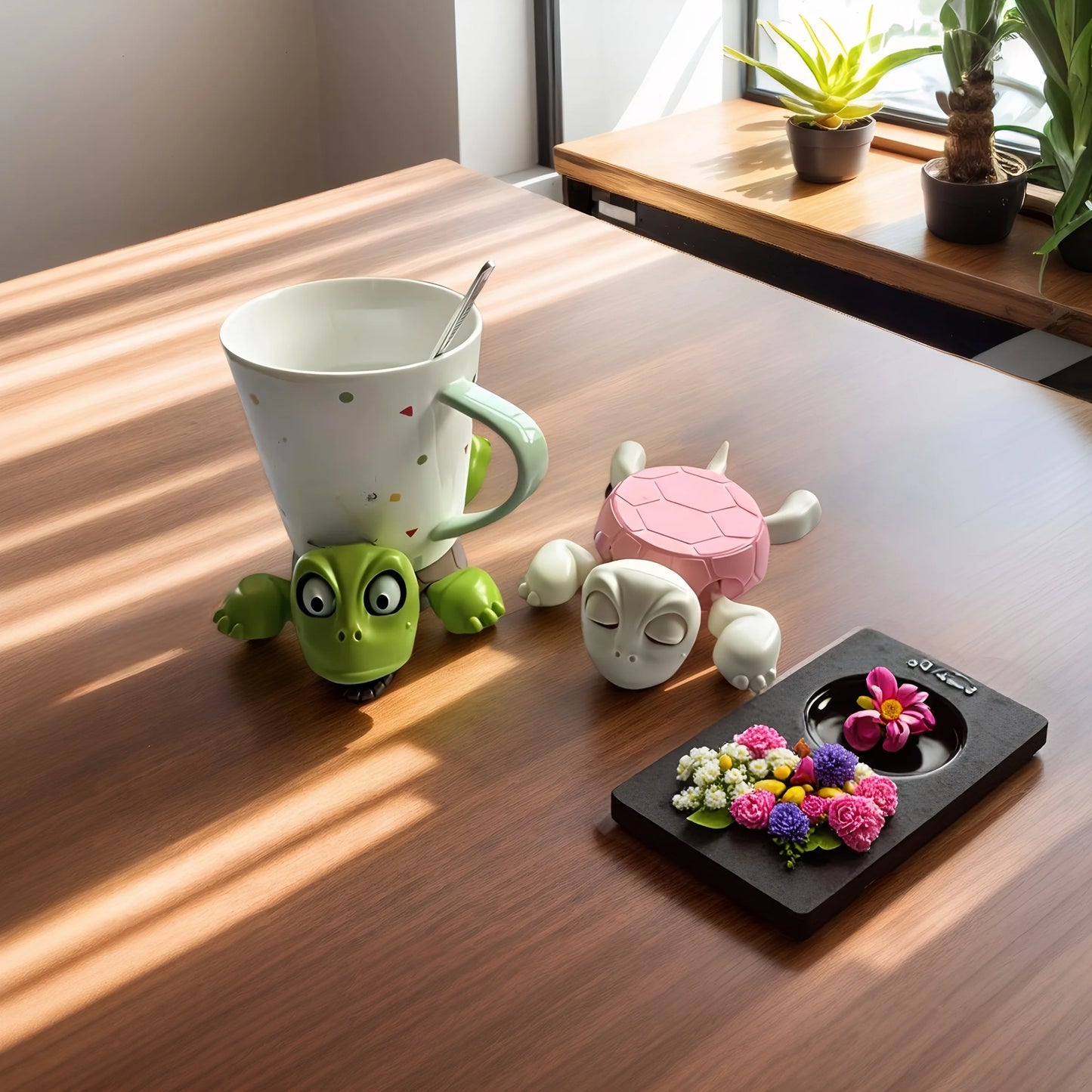 Funny Turtle Coaster Creative Cup Pad Tea Coffee Mug Drinks Holder Tableware Decorative Anti-scald3d Printed Ornament Home Decor