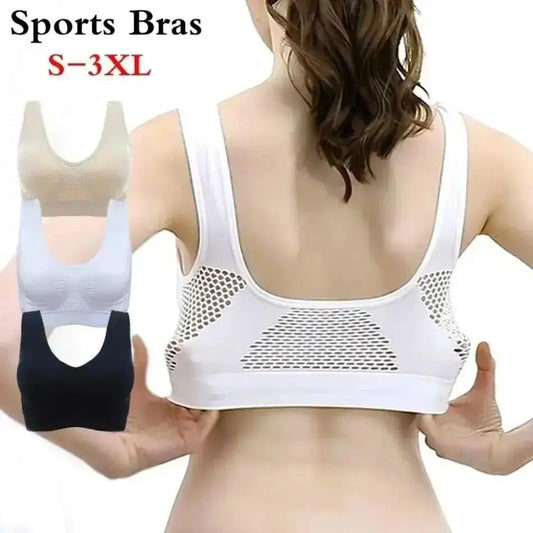 1 Pcs Women's Breathable Sports Vest Bra Sweat-absorbent Shockproof Pad Sports Top Track And Field Gym Running Fitness