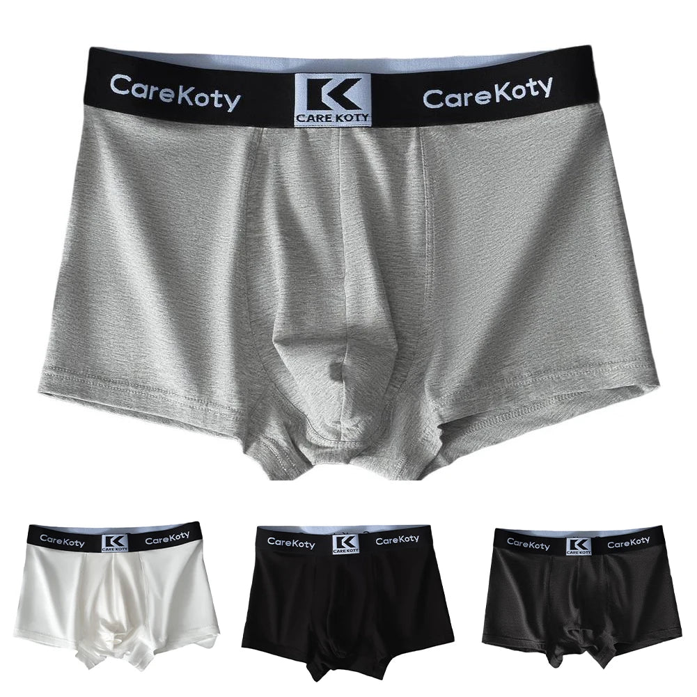 Men Middle Waist Boxers Short Cotton Pouch Breathable Underpants Man Underwear Comfortable Sweat Absorption Soft Panties