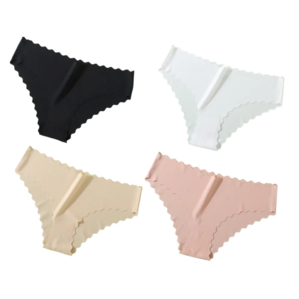 4Pcs/Set Panties Women Seamless Low Rise Briefs Female Underpants Invisible Underwear Glossy Bottoms Panties Sexy Lingerie XS-XL