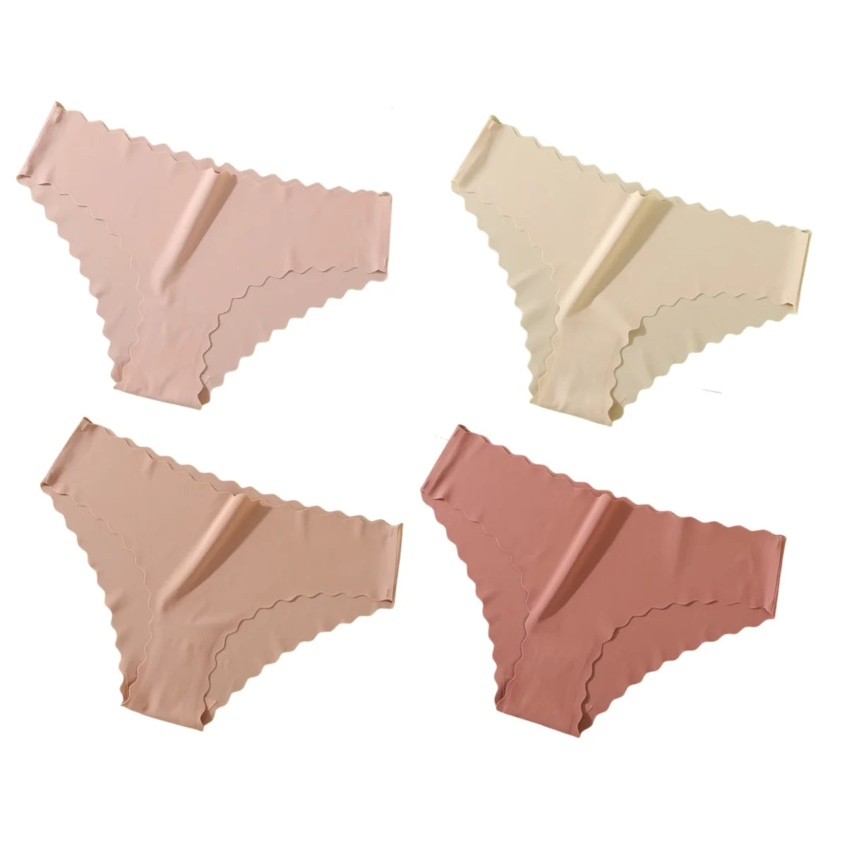 4Pcs/Set Panties Women Seamless Low Rise Briefs Female Underpants Invisible Underwear Glossy Bottoms Panties Sexy Lingerie XS-XL